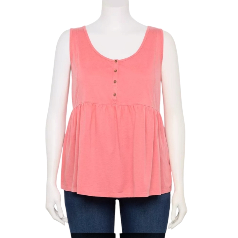 NWT Sonoma Plus Size Goods For Life Button Front Utility Tank 2X